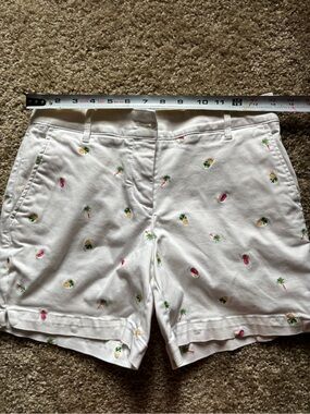 Tommy Bahama White Embroidered Pineapple & Palm Shorts